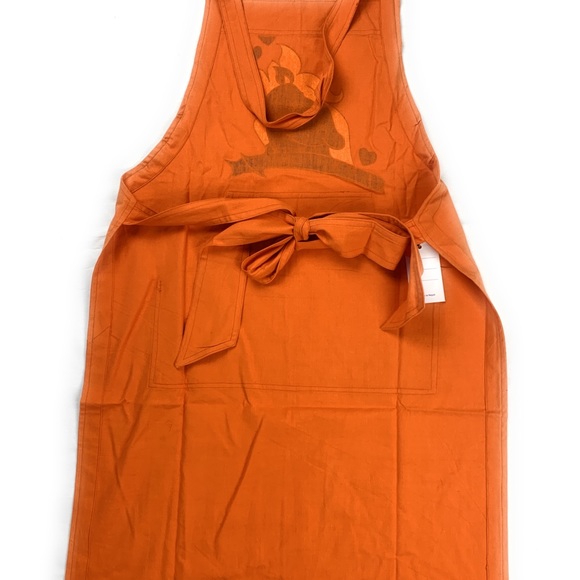 Orange bib apron and chef cap set - Picture 3 of 8